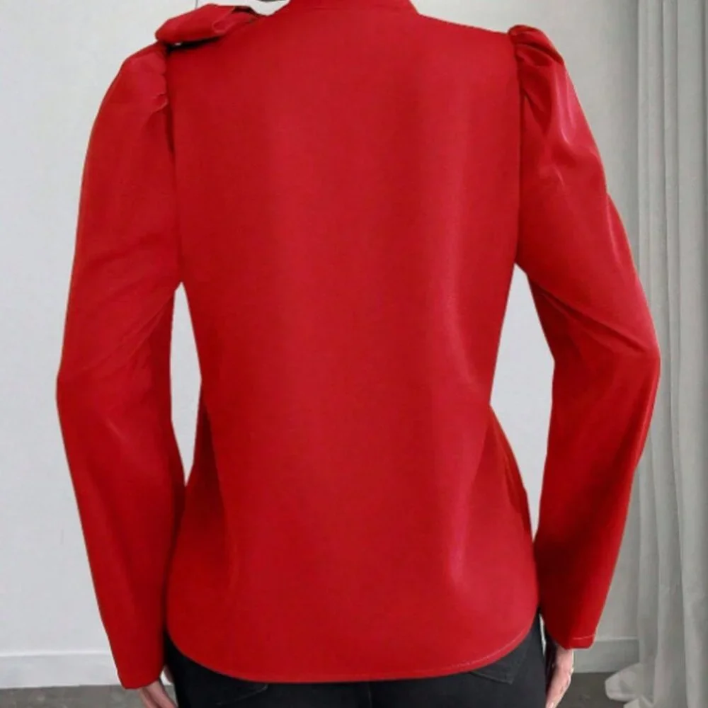 Bow-Tie Long Sleeve Blouse - Picture 4 of 4